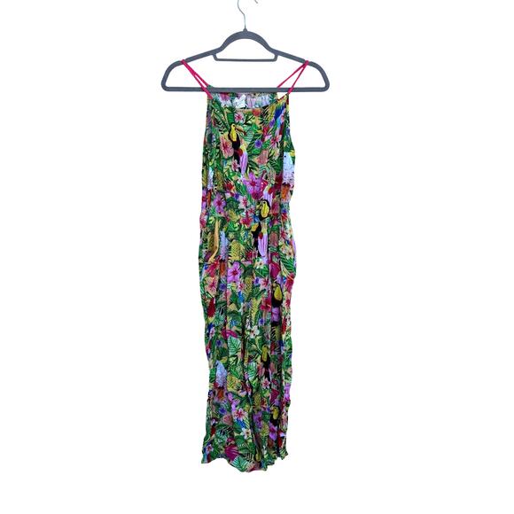 H&M x Emma Jayne Jumpsuit, Tropical Rainforest Print, Toucans, Size 12-13y - Picture 1 of 7